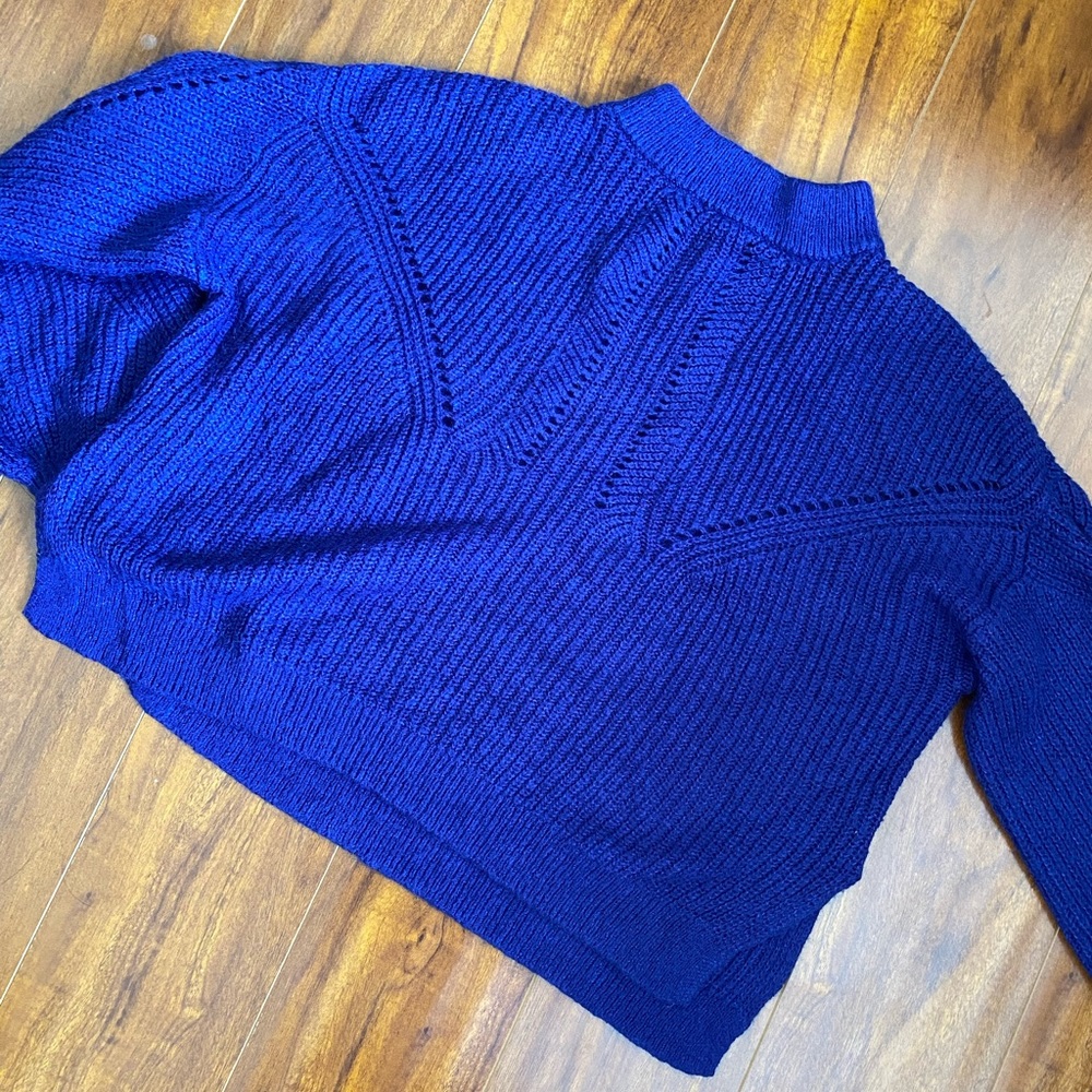 H&M Mock Neck Blue Sweater